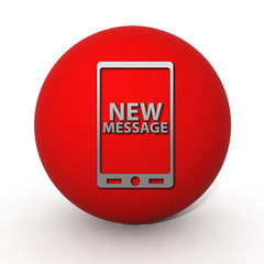 new message circular icon on white background