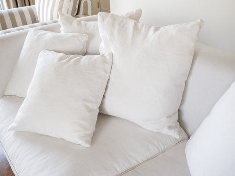 Pillows on sofa home interior decoration