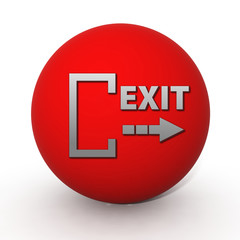 Exit circular icon on white background
