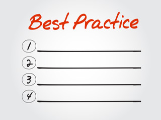 Blank Best Practice list, vector concept background