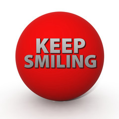 Keep smiling circular icon on white background