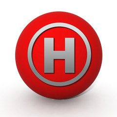 Emergency circular icon on white background