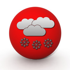 Snow circular icon on white background