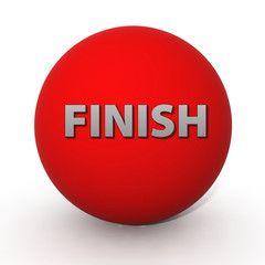 Finish circular icon on white background