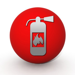 Fire extinguisher circular icon on white background