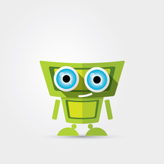 Cartoon Character Cute green Robot