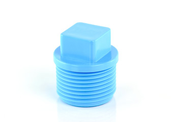 Screw PVC for pipes isolate on white background