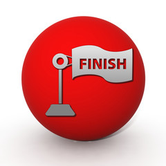 Finish circular icon on white background