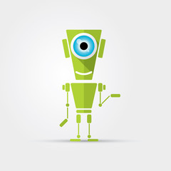 Cartoon Character Cute green Robot