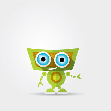 recommend clip art: Cartoon Character Cute green Robot