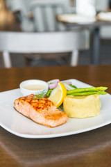 Salmon fish fillet grilled steak