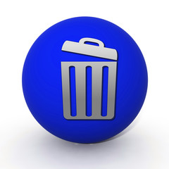 trash can circular icon on white background