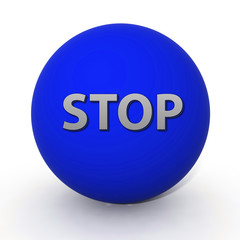 stop circular icon on white background