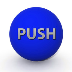 push circular icon on white background