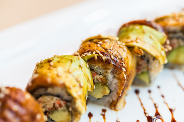 Eel fish sushi roll