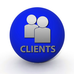 Client circular icon on white background
