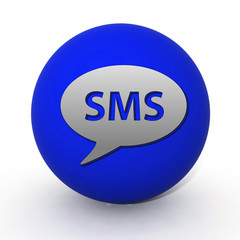 sms circular icon on white background