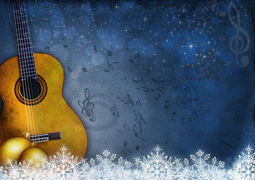 New Year music background with guitar