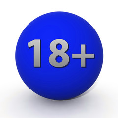 Obraz premium 18+ circular icon on white background