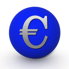 Euro circular icon on white background