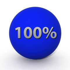 Hundred percent circular icon on white background