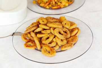 Fried calamari rings