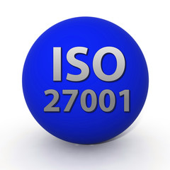 Iso 27001 circular icon on white background