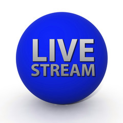 Live stream circular icon on white background