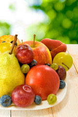 different fruits on a plate