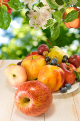 various ripe fruits on a plate