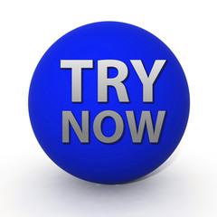 Try now circular icon on white background