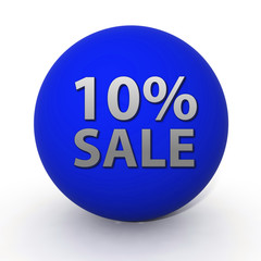 Sale ten percent circular icon on white background