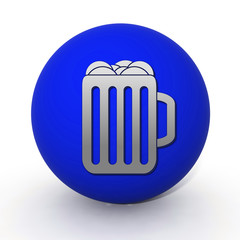Beer circular icon on white background