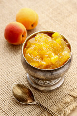 Bowl of apricot jam