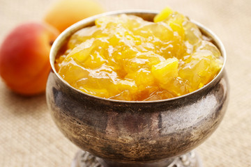 Bowl of apricot jam