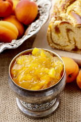 Bowl of apricot jam