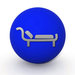 Bed circular icon on white background