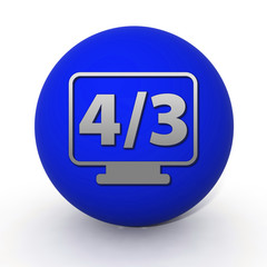 4/3 movie circular icon on white background