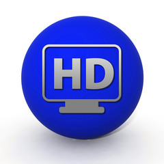 HD circular icon on white background