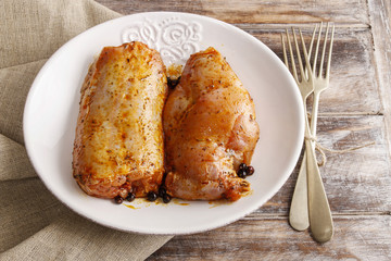 Rabbit meat with herbs
