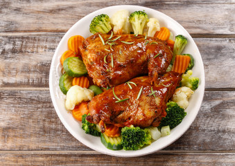 Roasted rabbit with vegetables