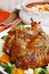 Roasted rabbit with vegetables