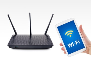 Wireless router with mobile device network concept