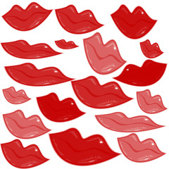 Set of lips illustrated