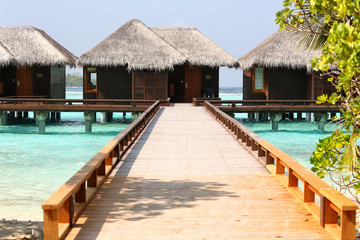 Beautiful wooden houses in Maldives