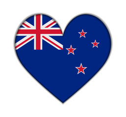 New Zealand heart flag vector