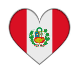 Peru heart flag vector