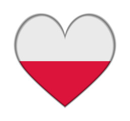 Poland heart flag vector