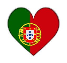 Portugal heart flag vector