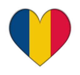 Romania heart flag vector